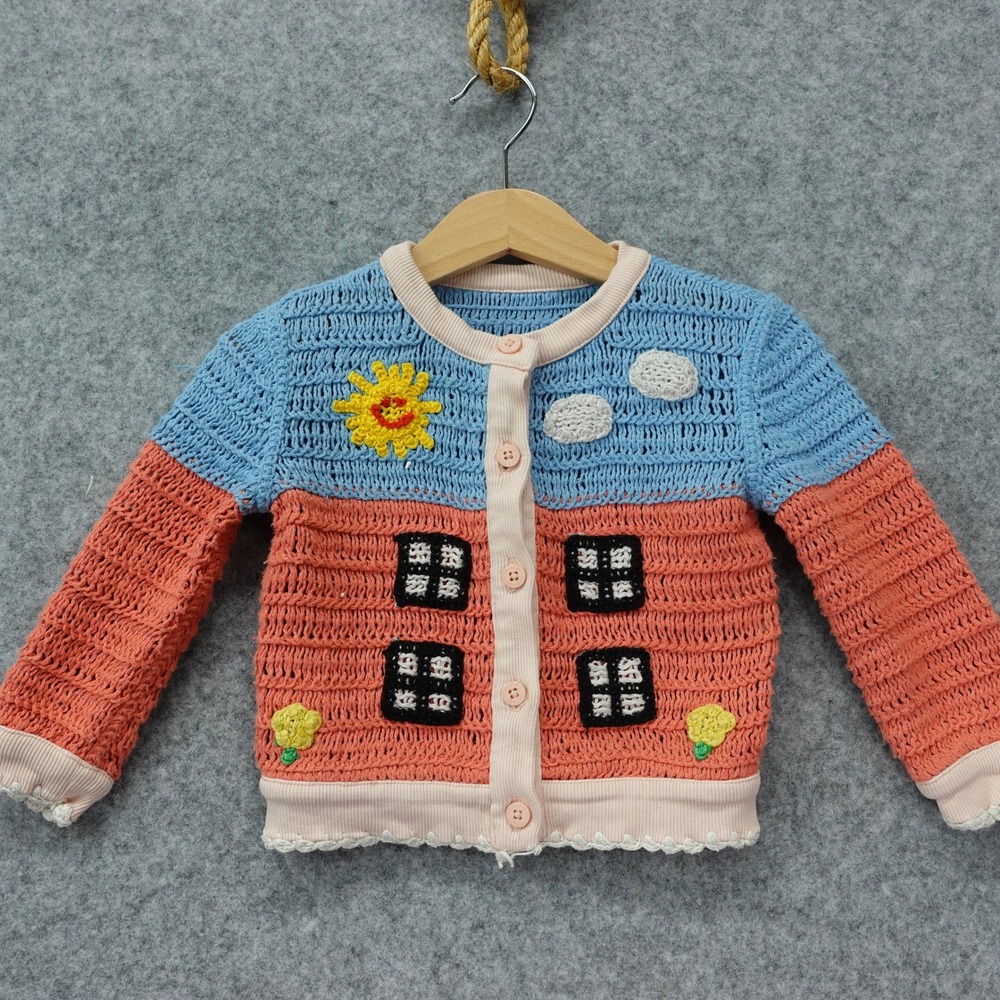 Stella McCartney Kids House Cardigan 12M Sun Cloud Embroidered Cottagecore Boho